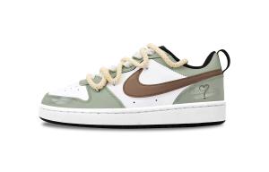 Кроссовки Nike Court Borough Skateboard Shoes Women's Low-Top White, зеленый