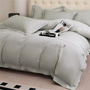 LUOLAI HOME Комплект постельного белья 1.5м: пододеяльник 200х230 см, простыня, цвет Gao Shang Hui, 100% хлопок, сатин-жаккард