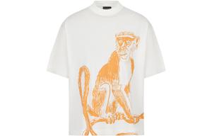 Футболка мужская белая оранжевая EMPORIO ARMANI