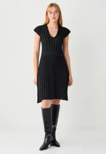 Платье-Миди в полоску с v-образным вырезом Jimmy Key, Black