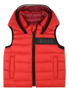 Двусторонний дутый жилет BOSS Kidswear, красный