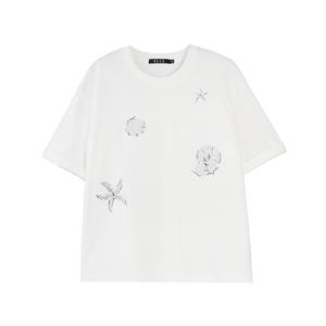 Футболка женская с круглым вырезом тонкая ELLE, белый