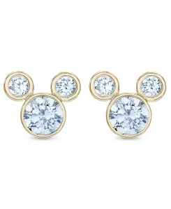 Детские серьги-гвоздики с Микки Маусом из кубического циркония, золото 14 карат Disney, march
