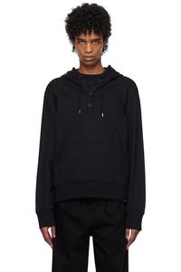 Черная толстовка с капюшоном на пуговицах Courrèges