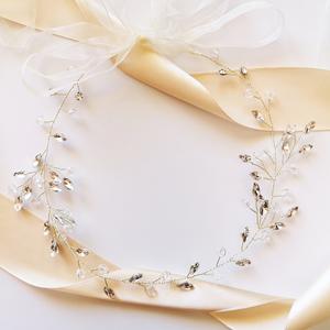 Коконет, венок, свадебное украшение, золотая ветвь с кристаллами Сваровски Kokonet