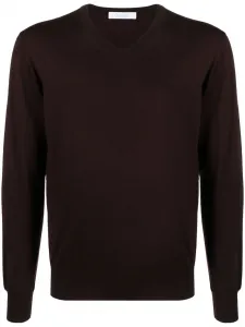 Джемпер с V-образным вырезом Cruciani, коричневый