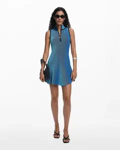 Платье в вертикальную полоску Desigual, синий