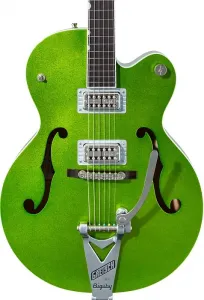 Электрогитара Gretsch G6120T-HR Brian Setzer Signature Hot Rod Hollow Body с тремоло Bigsby. Гриф из розового дерева, отделка Extreme Coolant Green Sparkle