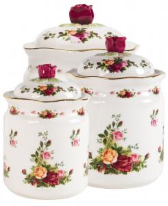 Набор из 3 банок для хранения продуктов Old Country Roses Royal Albert, No Color