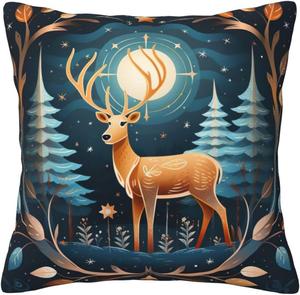 Ogniwo Подарочная подушка с оленем, мягкая квадратная наволочка Xmas Gift Deer