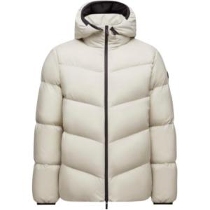 Куртка короткая пуховая с капюшоном Forez Moncler, lime серый