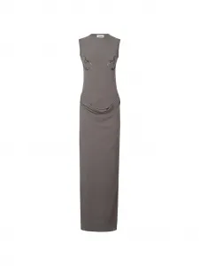 Вышитое длинное платье Jean Paul Gaultier, серый