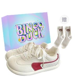 Легкие женские кроссовки для скейтбординга BINGO DUCK, Beige Red+Exclusive Shoe Box+Gift Socks