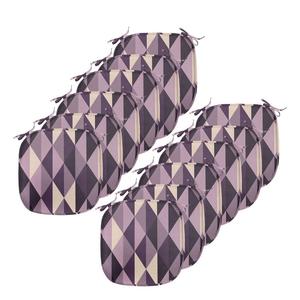 Подушки на обеденный стул ABAKUHAUS с геометрическим рисунком, треугольники в абстрактном стиле, декоративная водонепроницаемая подушка с ремнями для кухонных сидений, 40 см x 40 см — упаковка из 12 шт., темно-фиолетовый, коричневый