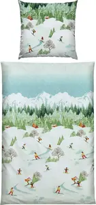 Постельное белье зеленое 1x 135x200 см + 1x 80x80 см Erwin Müller