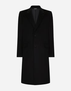 Однобортное кашемировое пальто Dolce & Gabbana, синий