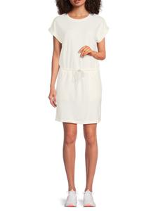 Мини-платье из хлопковой смеси с завязками на завязках Andrew Marc, белый