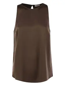 Блузка без рукавов Brunello Cucinelli, коричневый