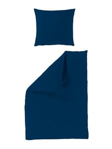 Однотонное атласное постельное белье королевского синего цвета Traumschloss, 135 x 200 + 80 x 80 см