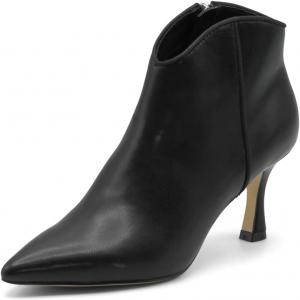 Женские сексуальные ботильоны с острым носком, низким каблуком-кошечкой, боковой молнией, короткие ботинки, формальные офисные профессиональные туфли, размеры 4-16 US Wo wagas, Black