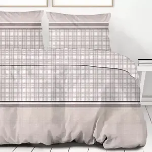 Постельное белье, 100% хлопок, высшего качества 200х220 Bawaria бежевый в клетку Greno