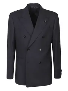 Костюм с двубортным пиджаком Lardini, синий