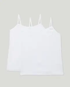Набор из 2 детских маек без рукавов с ажурной вышивкой Cotton Juice, белый