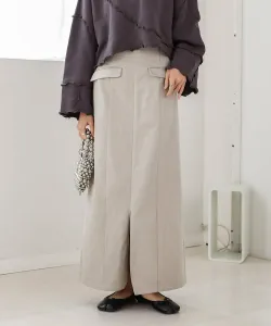 Джинсовая юбка с разрезом I-образного силуэта