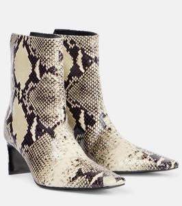 Они 55 ботинки до щиколотки из кожи с эффектом змеи Khaite, Natural