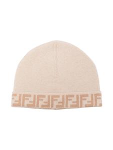 Двусторонняя шапка бини Fendi Kids, нейтральный