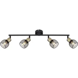 Потолочный светильник FIASTRA E14 1 шт. Потолочный спот/черный/абажуры из металлической сетки/коридор/подвижный Globo Lighting, черный