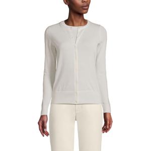 Женский кардиган из тонкого хлопка Lands' End, Ivory