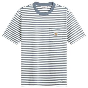 Футболка Эзры с полосатым карманом Carhartt Wip, cozy синий & wax