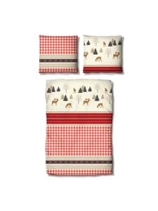 Постельное белье в деревенском стиле красного цвета Traumschlaf, 200x220 (2x 80x80 см)