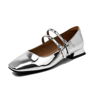 Туфли Мэри Джейн на массивном каблуке, женские, серебристые TATAYA, Silver
