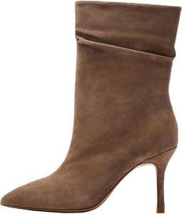 Изысканные ботильоны на шпильке с зауженным носком и плиссировкой для модных женщин OAKUMSAS, Brown