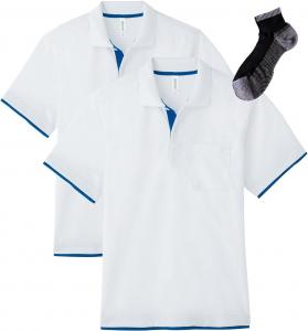 Мужская рубашка-поло Glimmer 00339-AYP, короткий рукав, быстросохнущая, многослойная, с карманом, 113 г (4,4 унции), белый/синий