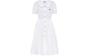 Платье Miu Miu с короткими рукавами, белый
