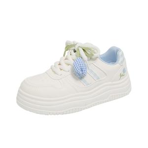 JimiXiong Дышащие женские скейтерские кеды низкие бежево-голубые, цвет Beige Blue