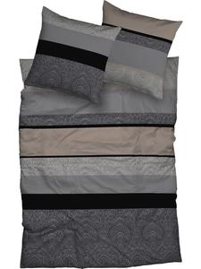 Сатиновое постельное белье цвета тауп Casatex, 135x200 см (80x80 см)