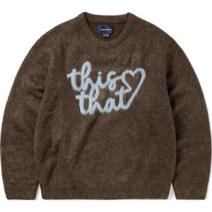 Свитер с вязаным узором в виде сердца Thisisneverthat, коричневый