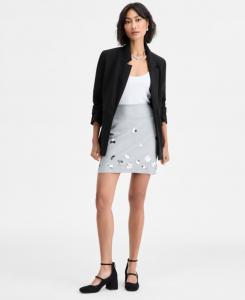Женская мини-юбка с пайетками, эксклюзивно от Macy's On 34th, Light Grey