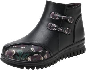 Ботинки на боковой молнии для женщин, ботильоны, короткие ботинки, одиночная обувь для дам, повседневная обувь с ремешками для ботинок Generic, Black