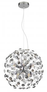 Хрустальный подвесной светильник 40/150 см Globo, серый/прозрачный/хром/прозрачный