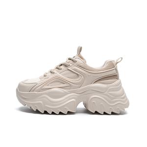 Устойчивые к истиранию утепляющие низкие массивные кроссовки женские ZHR, абрикос [сетчатая версия]