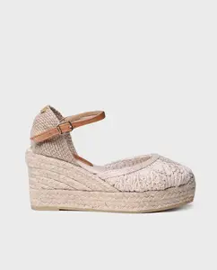 Женские эспадрильи на танкетке из ткани с пряжкой Toni Pons, цвет Natural