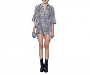 Длинное платье-рубашка Kenji Zebra бежево-серебристого цвета IN THE MOOD FOR LOVE