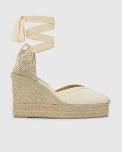 Женские эспадрильи на клиновидной подошве Casilda se casa Carmen из льна с застежкой на лентах Castañer, пастельно-розовый