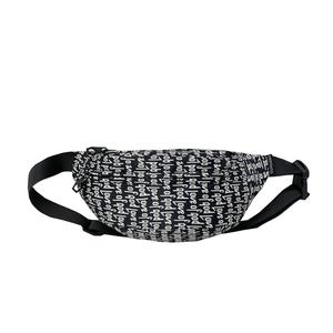 DCLOUD Комбинированная тканевая кросс-боди сумка унисекс с буквами черная, Letter Black