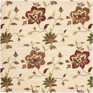 Ковер SAFAVIEH, 183 x 183 см, Jardin Collection, Ivory & Multi, ручной работы цветочный из шерсти, идеален для помещений с высокой проходимостью в гостиной, спальне (JAR811A)